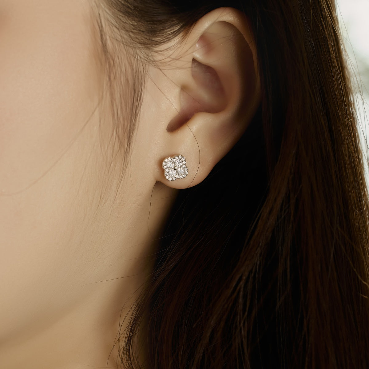 [Sparkling Aurora]Four-Leaf Clover Flower Shaped Earrings