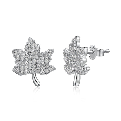 [Sparkling Aurora]Exquisite Maple Leaf Design Earrings