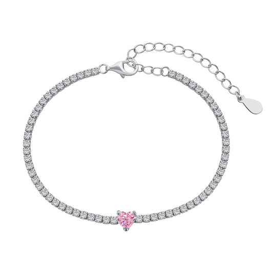 [Sparkling Aurora]0.5 Carat Elegant Romantic Heart Shape Lover Bracelet