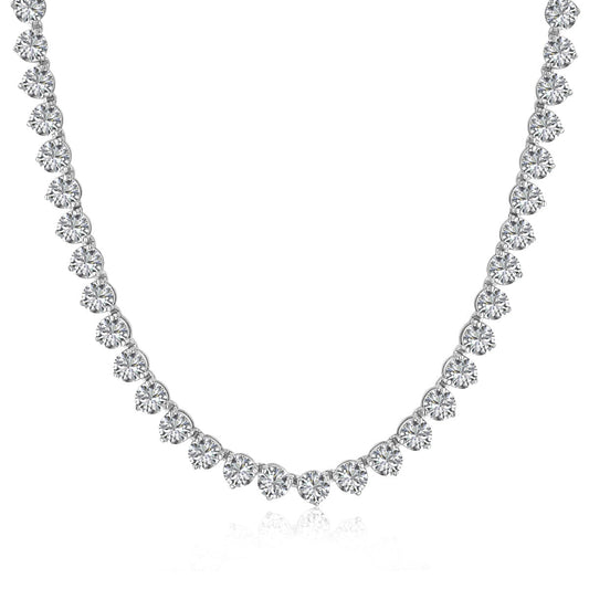 [Sparkling Aurora]Ornate Heart Cut Tennis Necklace