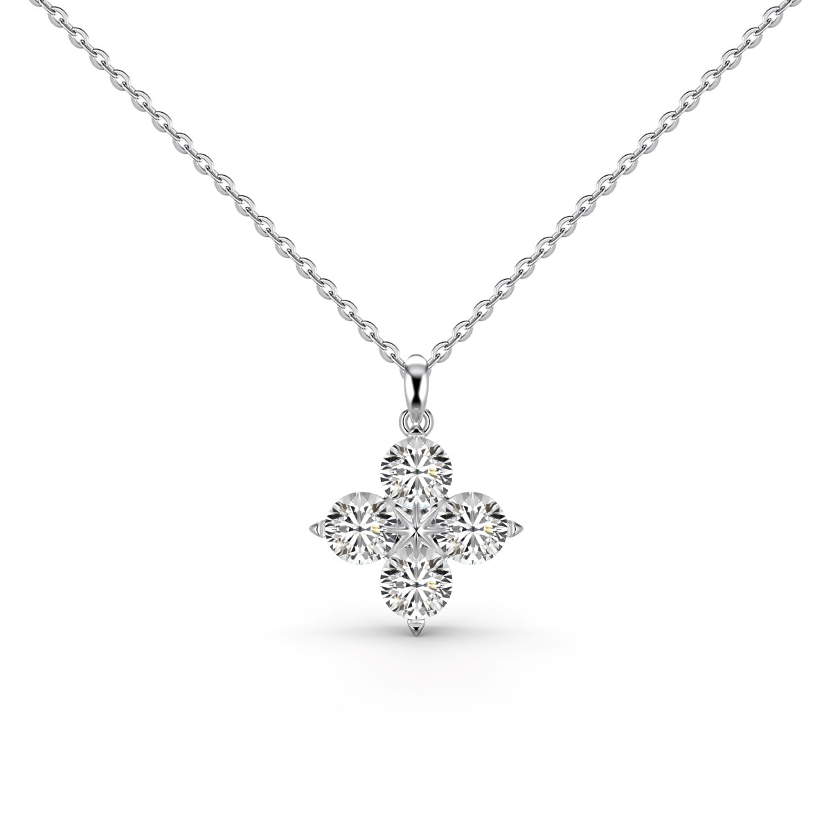 [Sparkling Aurora]Four-Leaf Clover And Eight-Pointed Star Necklace