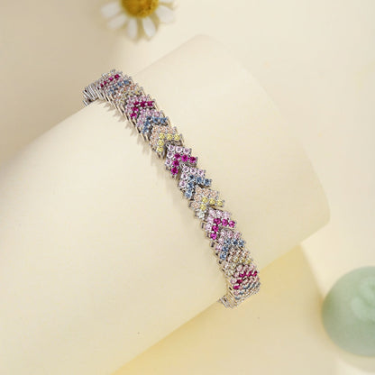 [Sparkling Aurora]Ornate Sparkling Round Cut Party Bracelet