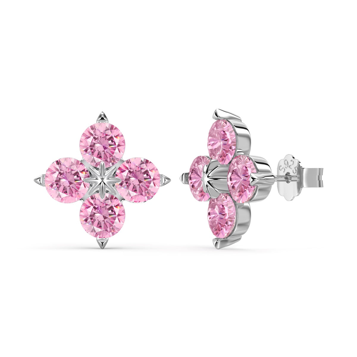 [Sparkling Aurora]Four-Leaf Clover Eight-Pointed Star Earrings