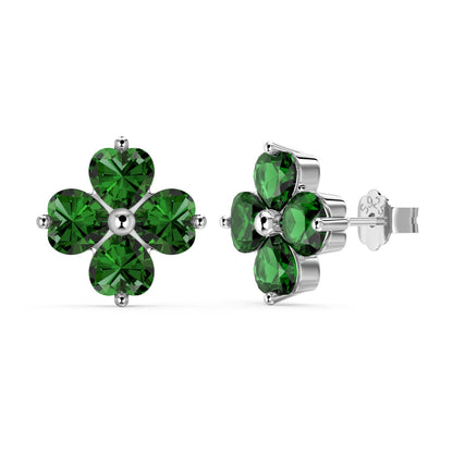 [Sparkling Aurora]Four-Leaf Clover Ball Earrings