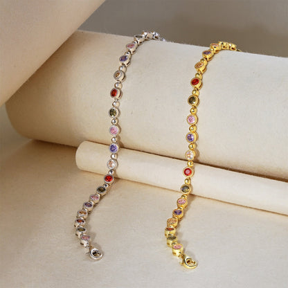 [Sparkling Aurora]Sparkling Exquisite Round Cut Party Bracelet