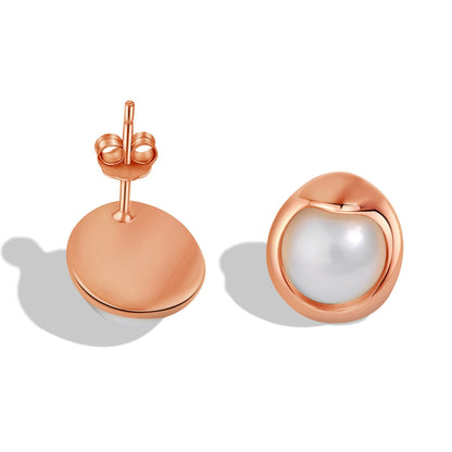 [Sparkling Aurora]Dainty Bread Pearl Earrings