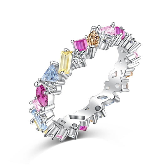 [Sparkling Aurora]Dazzling Polychromatic Multi cut Daily Ring