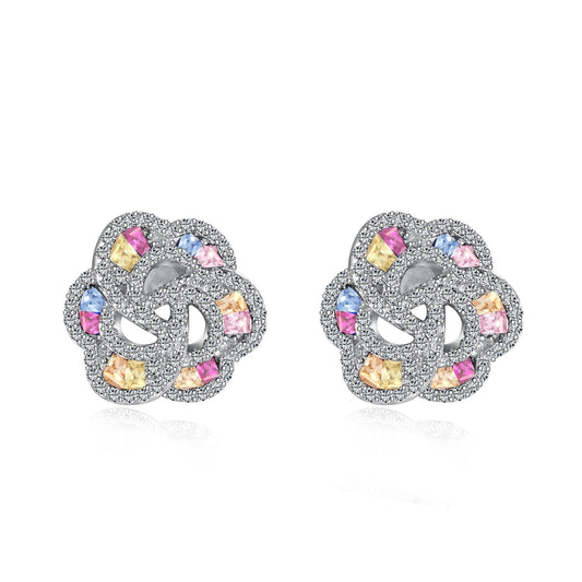 [Sparkling Aurora]Exquisite Flower Shape Daily Earrings