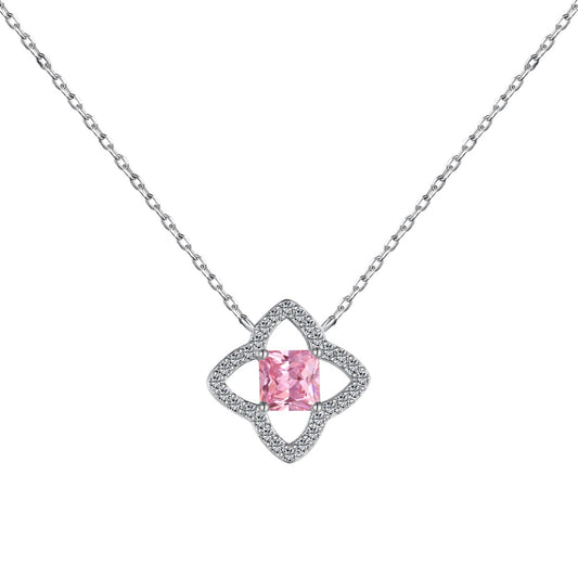 [Sparkling Aurora]Exquisite Flower Shape Princess Cut Necklace