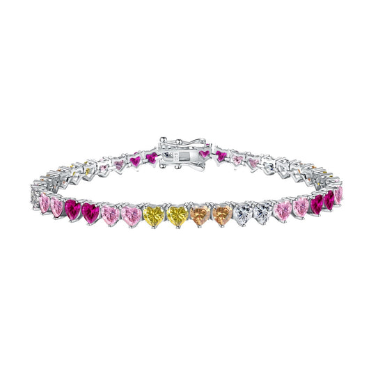 [Sparkling Aurora]Luxurious Colorful Romantic Heart Shape Lover Bracelet