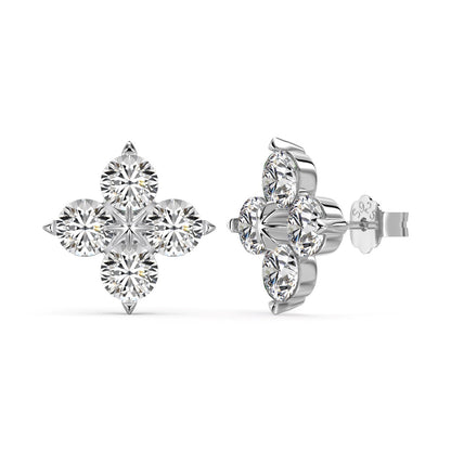 [Sparkling Aurora]Four-Leaf Clover Eight-Pointed Star Earrings