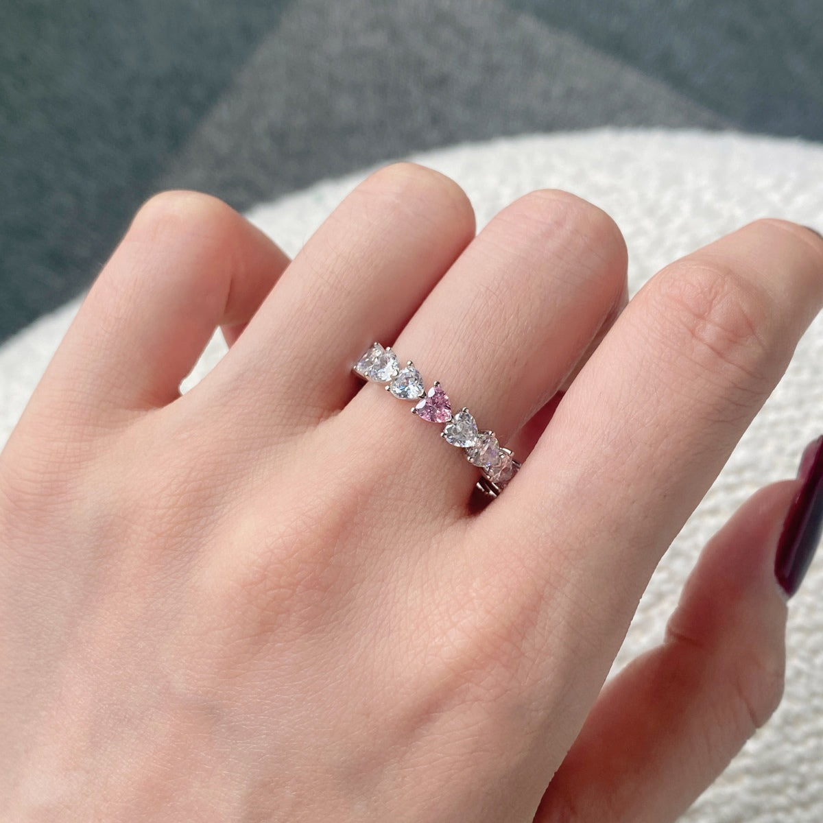 [Sparkling Aurora]0.25 Carat Radiant Romance Heart Cut Lover Ring