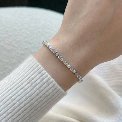 [Sparkling Aurora]Dainty Charming Round Cut Tennis Bracelet