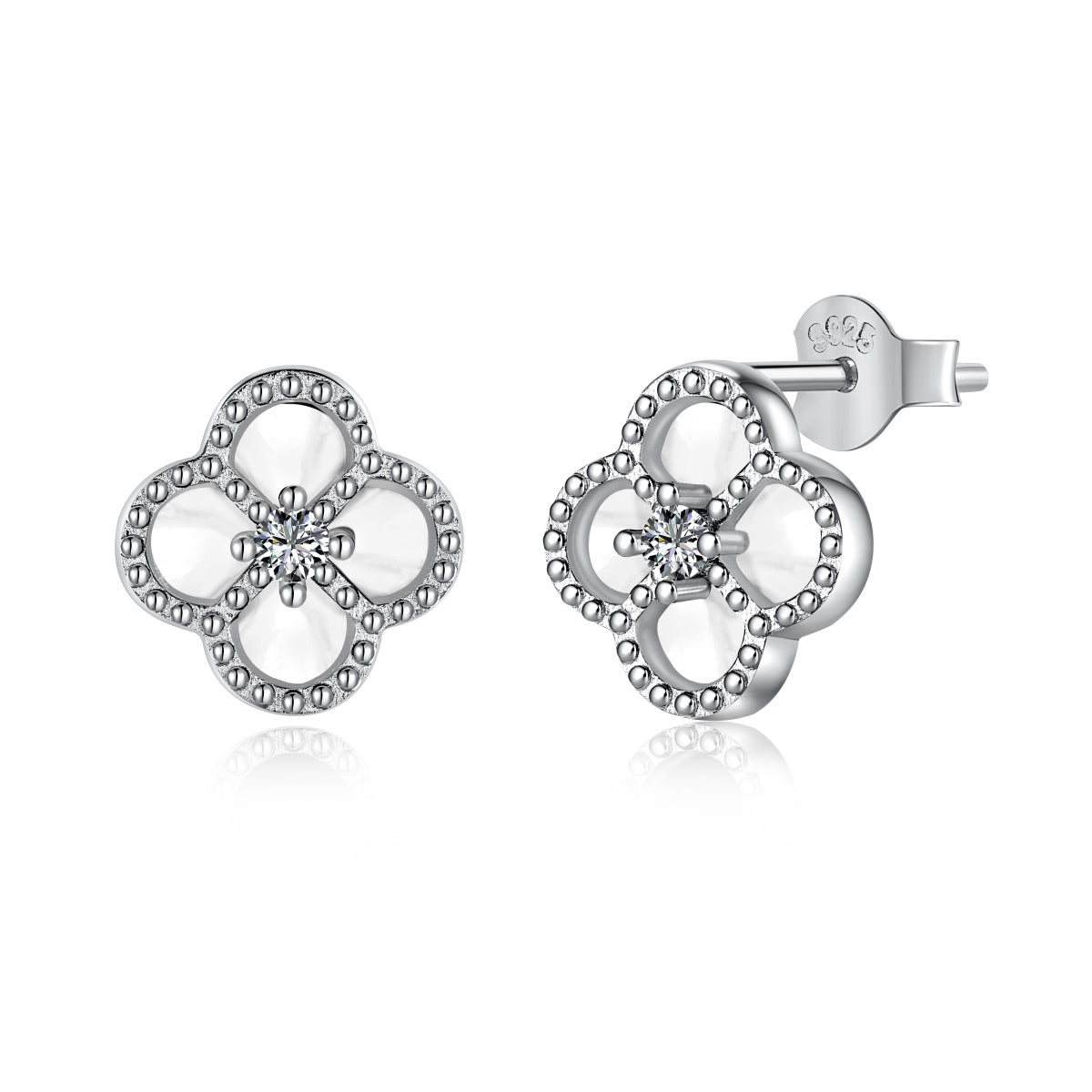 [Sparkling Aurora]Four-Leaf Clover Flower Shape Exquisite Earrings