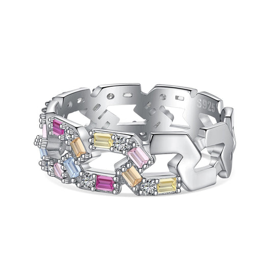 [Sparkling Aurora]Sparkling Vibrant Emerald Cut Daily Ring