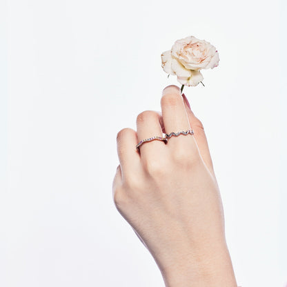 [Sparkling Aurora]Dainty Colorful Round Cut Party Ring