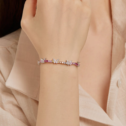 [Sparkling Aurora]Ornate Colorful Butterfly Shape Round Cut Daily Bracelet