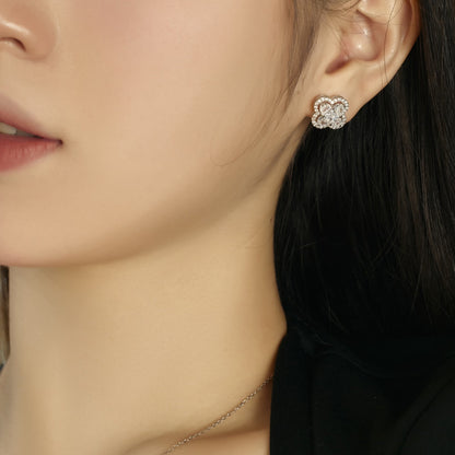 [Sparkling Aurora]Lucky Four-Leaf Clover Exquisite Earrings