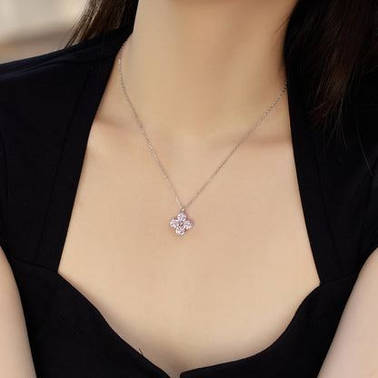 [Sparkling Aurora]Four-Leaf Clover And Eight-Pointed Star Necklace