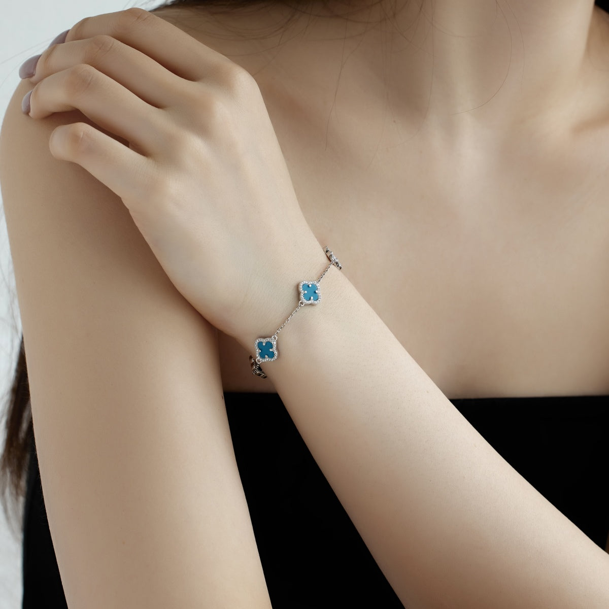 [Sparkling Aurora]Four-Leaf Clover Exquisite Bracelet