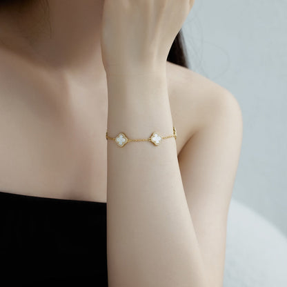 [Sparkling Aurora]Four-Leaf Clover Exquisite Bracelet