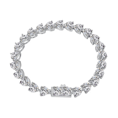 [Sparkling Aurora]0.75 Carat Elegant Romantic Heart Shape Lover Bracelet