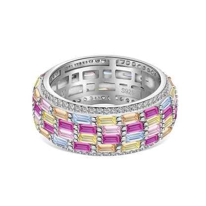 [Sparkling Aurora]Radiant Colorful Radiant Cut Daily Ring