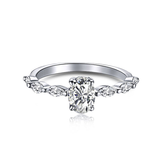 [Sparkling Aurora]0.75 Carat Luxurious Vibrant Elongated Cushion Cut Daily Ring