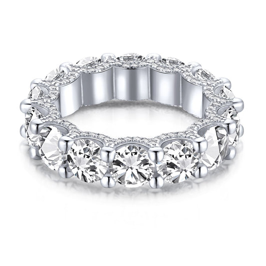 [Sparkling Aurora]Gorgeous Round Cut Tennis Ring