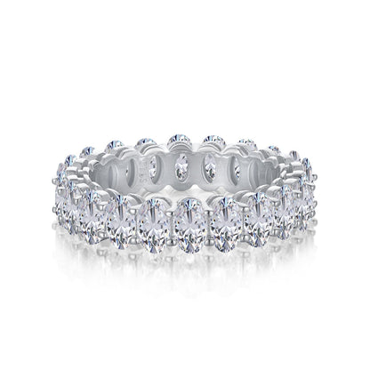 [Sparkling Aurora]Ornate Oval Cut Tennis Ring