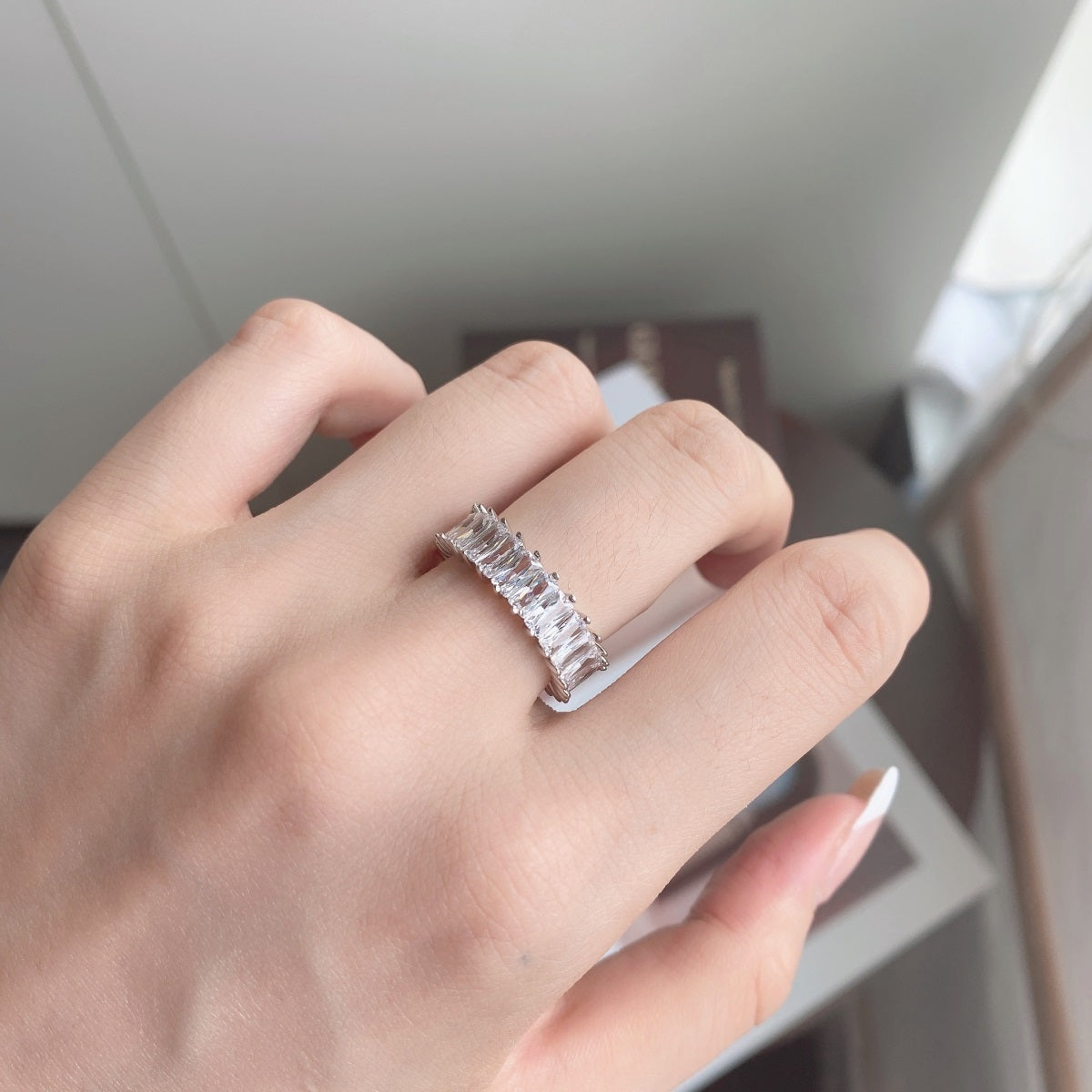 [Sparkling Aurora]Unique Colorful Radiant Cut RIng