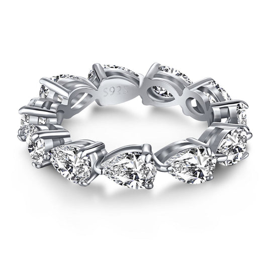 [Sparkling Aurora]Exquisite Pear Cut Tennis Ring