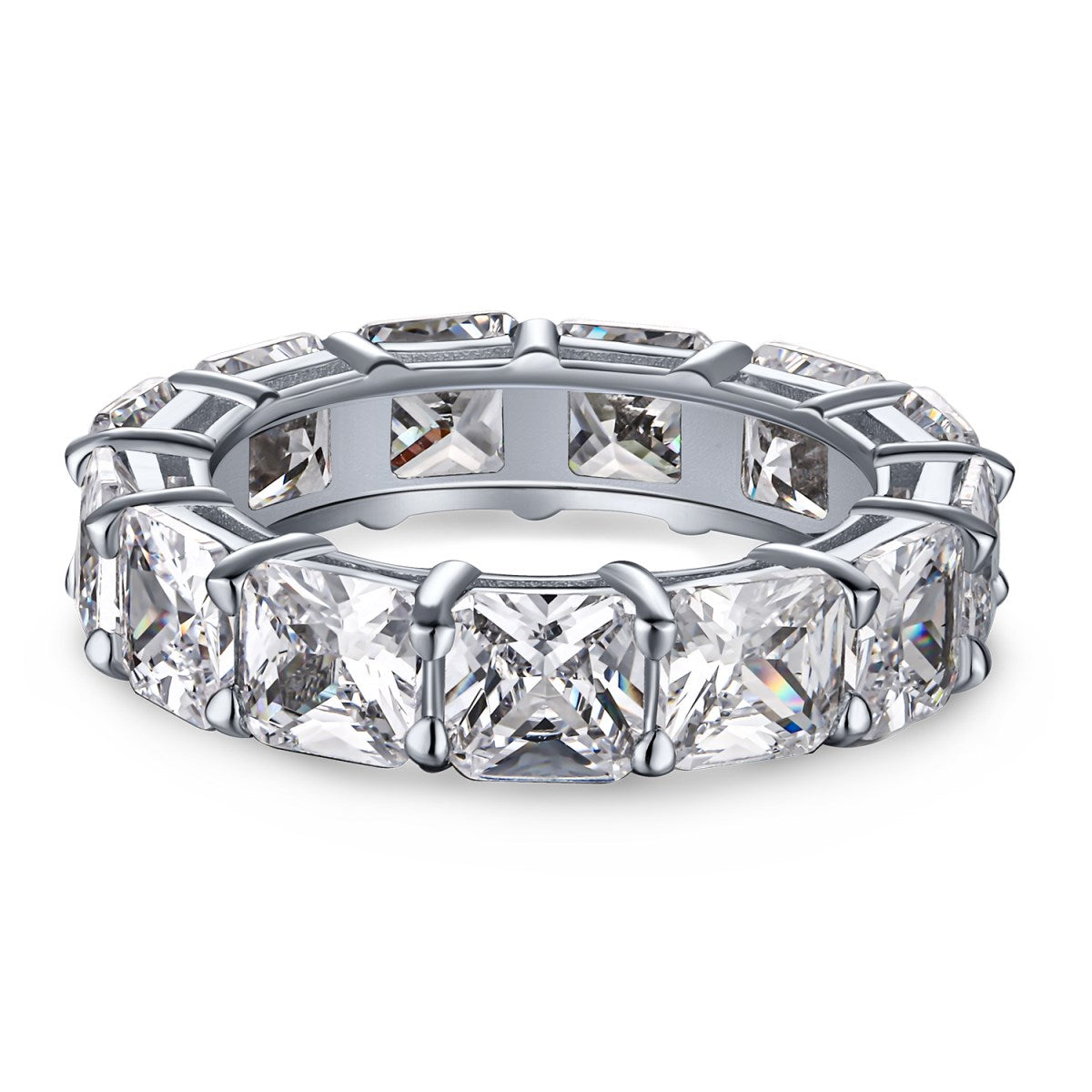 [Sparkling Aurora]Elegant Princess Cut Tennis Ring